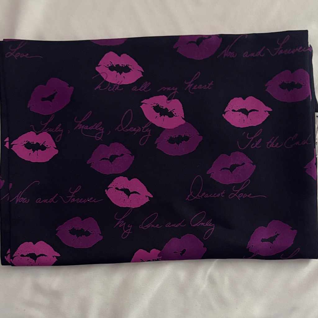 Vintage Carlisle Silk Scarf With Purple And Pink Accents